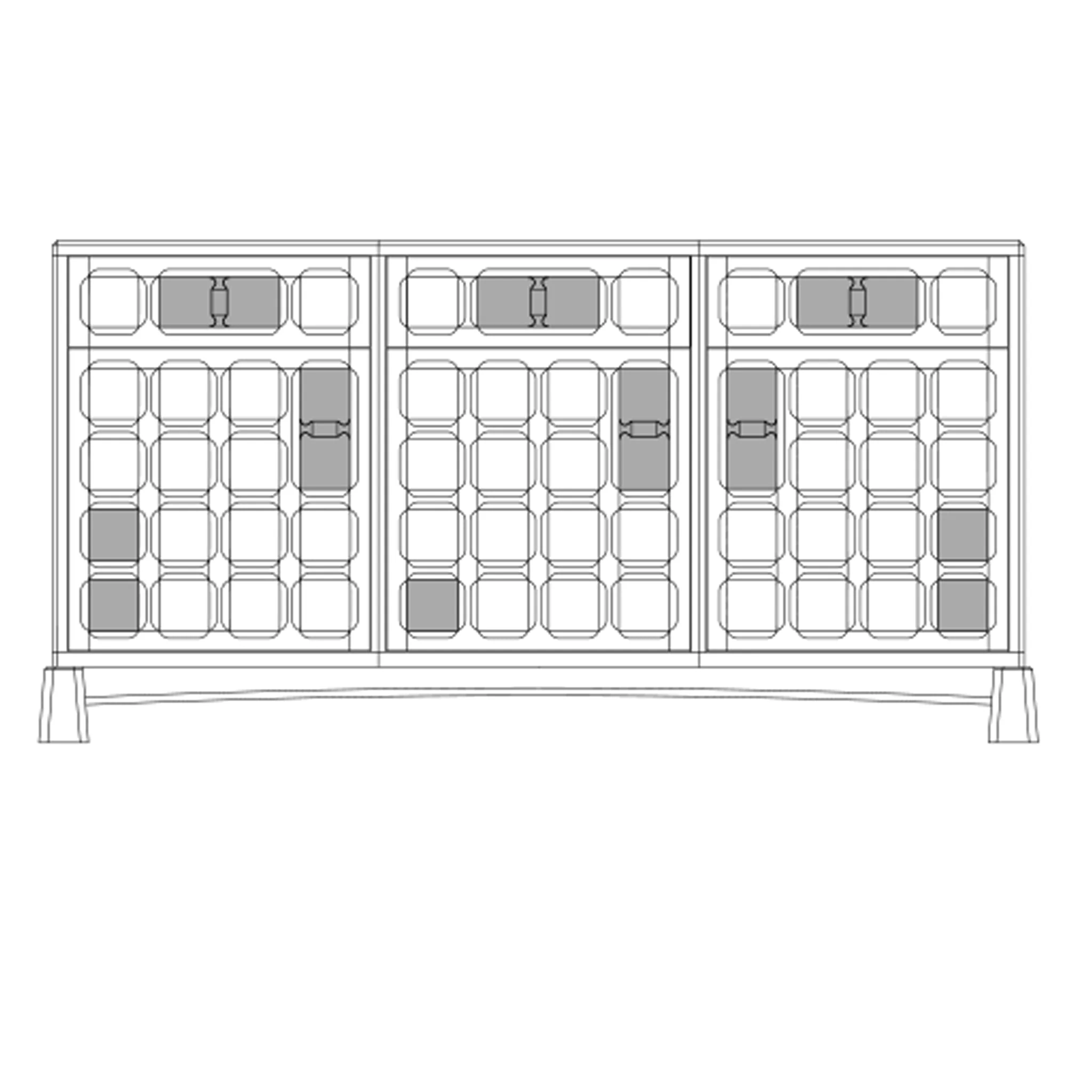 Arts and Crafts 3 Unit Sideboard - Image 12