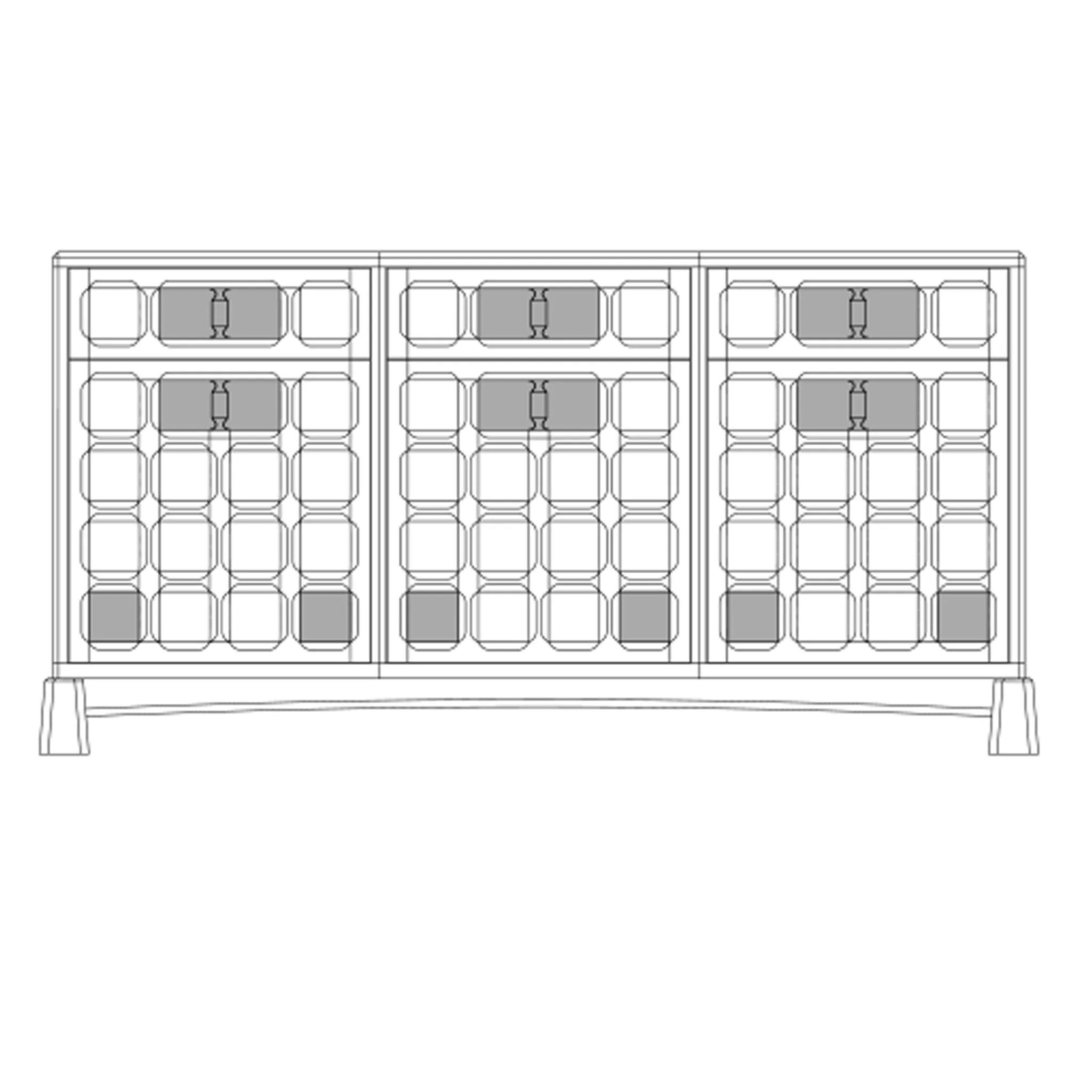 Arts and Crafts 3 Unit Sideboard - Image 13