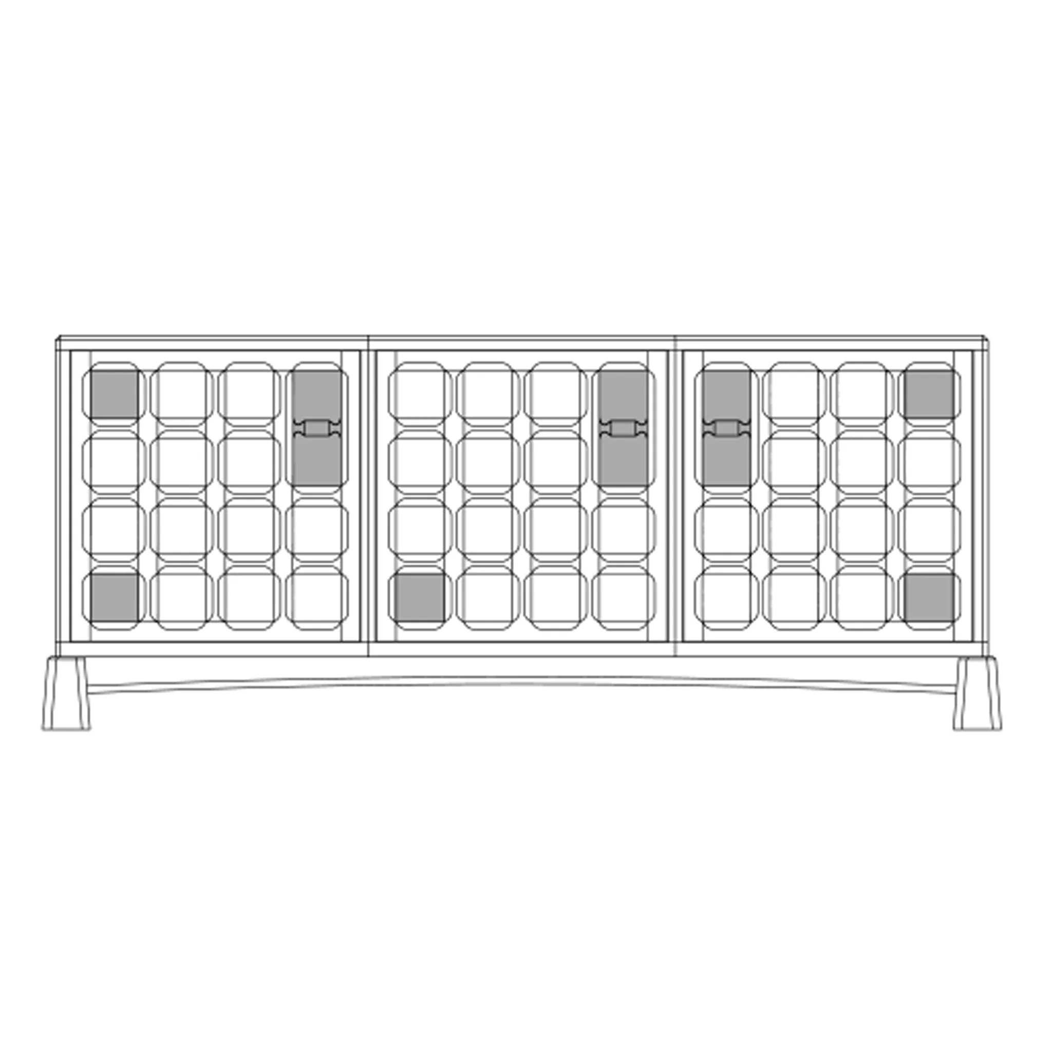Arts and Crafts 3 Unit Sideboard - Image 9