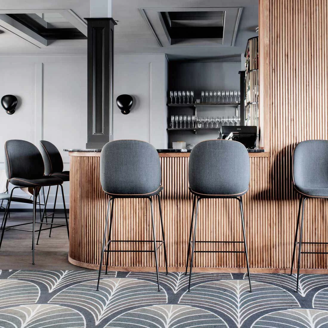 Beetle Bar/Counter Chair Fully Upholstered by Gubi - Image 4