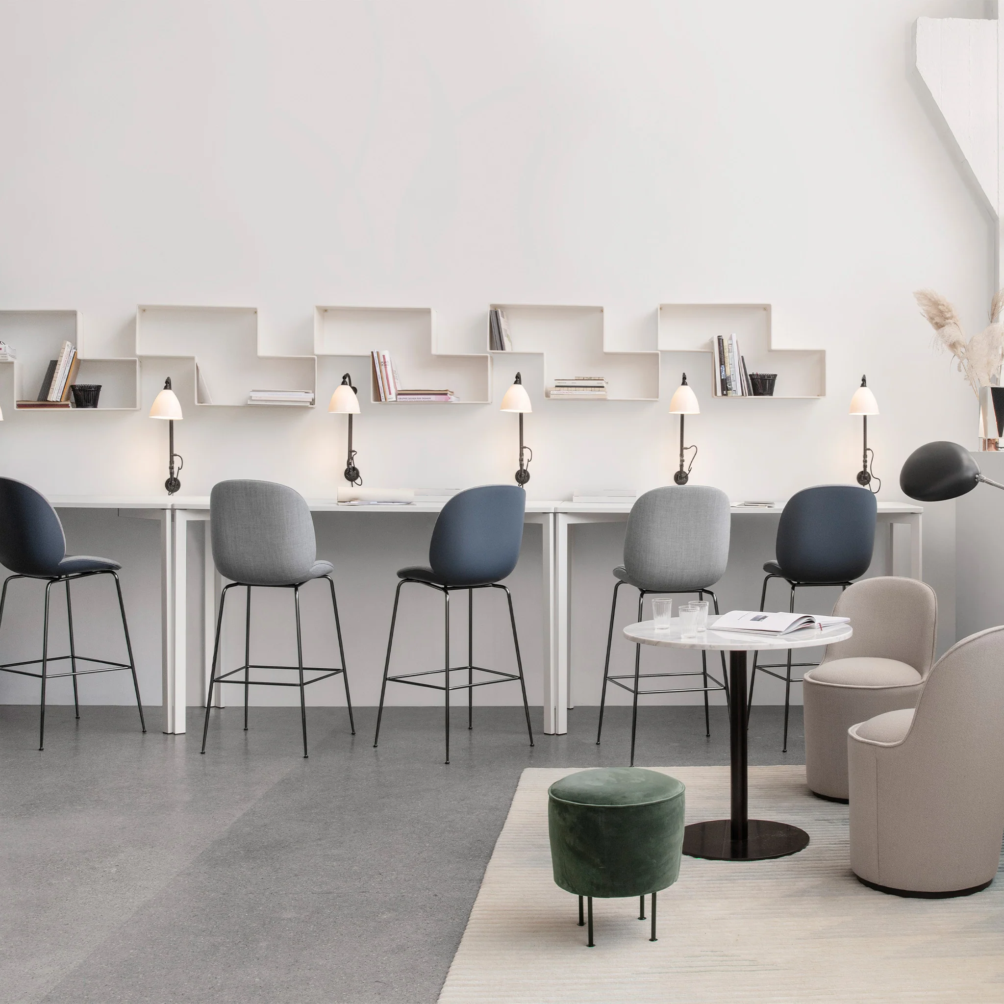 Beetle Bar/Counter Chair Fully Upholstered by Gubi - Image 5