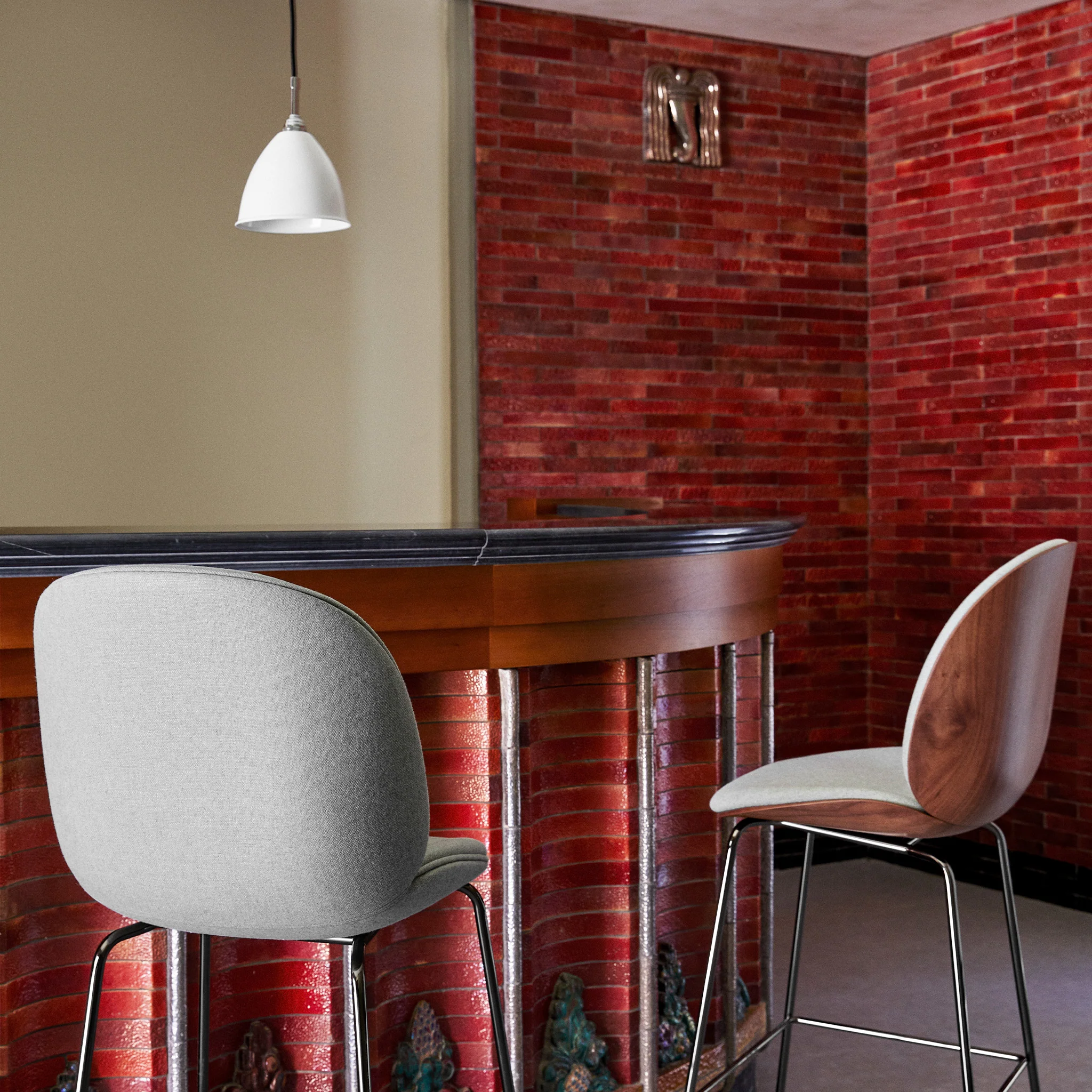 Beetle Bar/Counter Chair Fully Upholstered by Gubi - Image 6