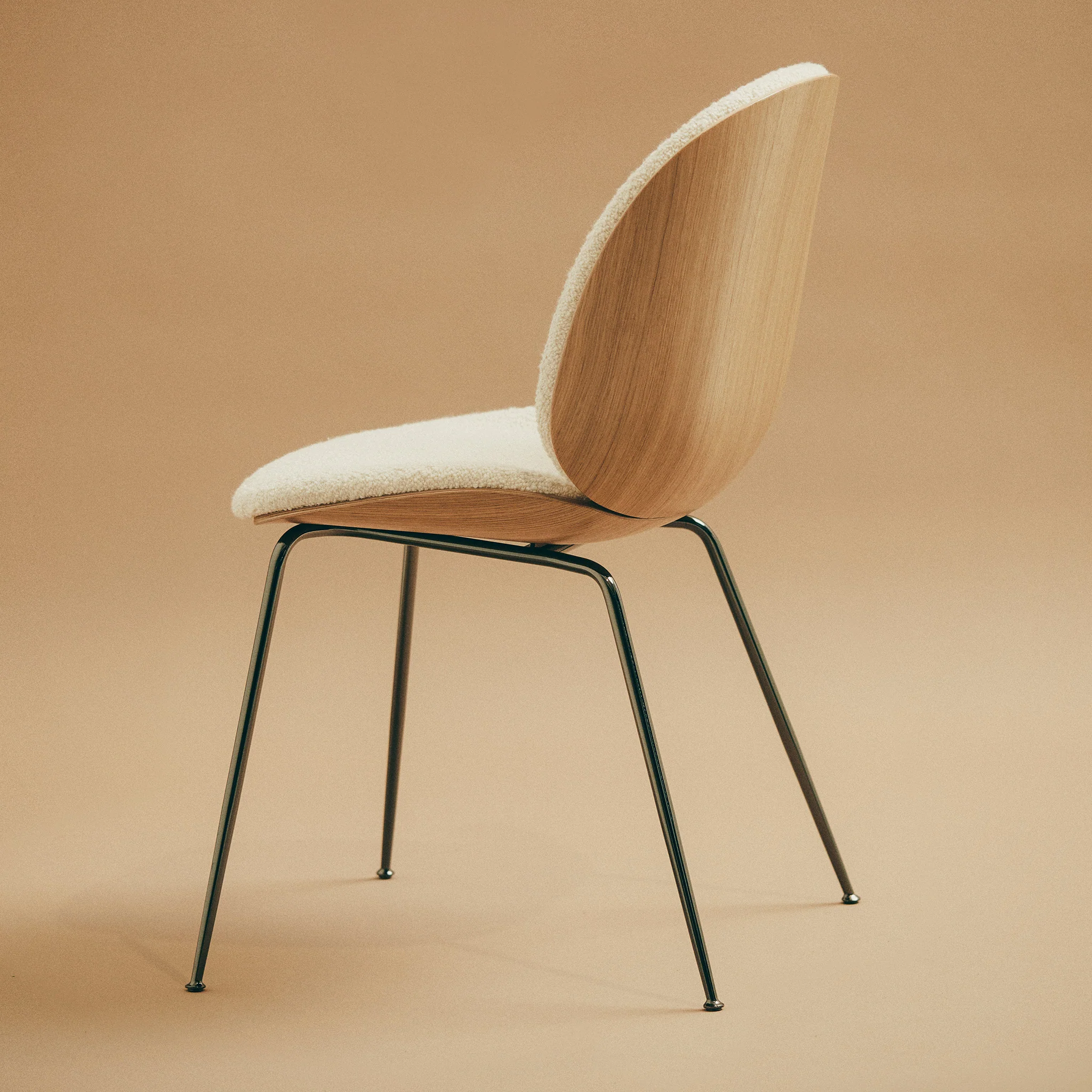 Beetle Dining Chair Veneer Shell Conic Base by Gubi - Image 4