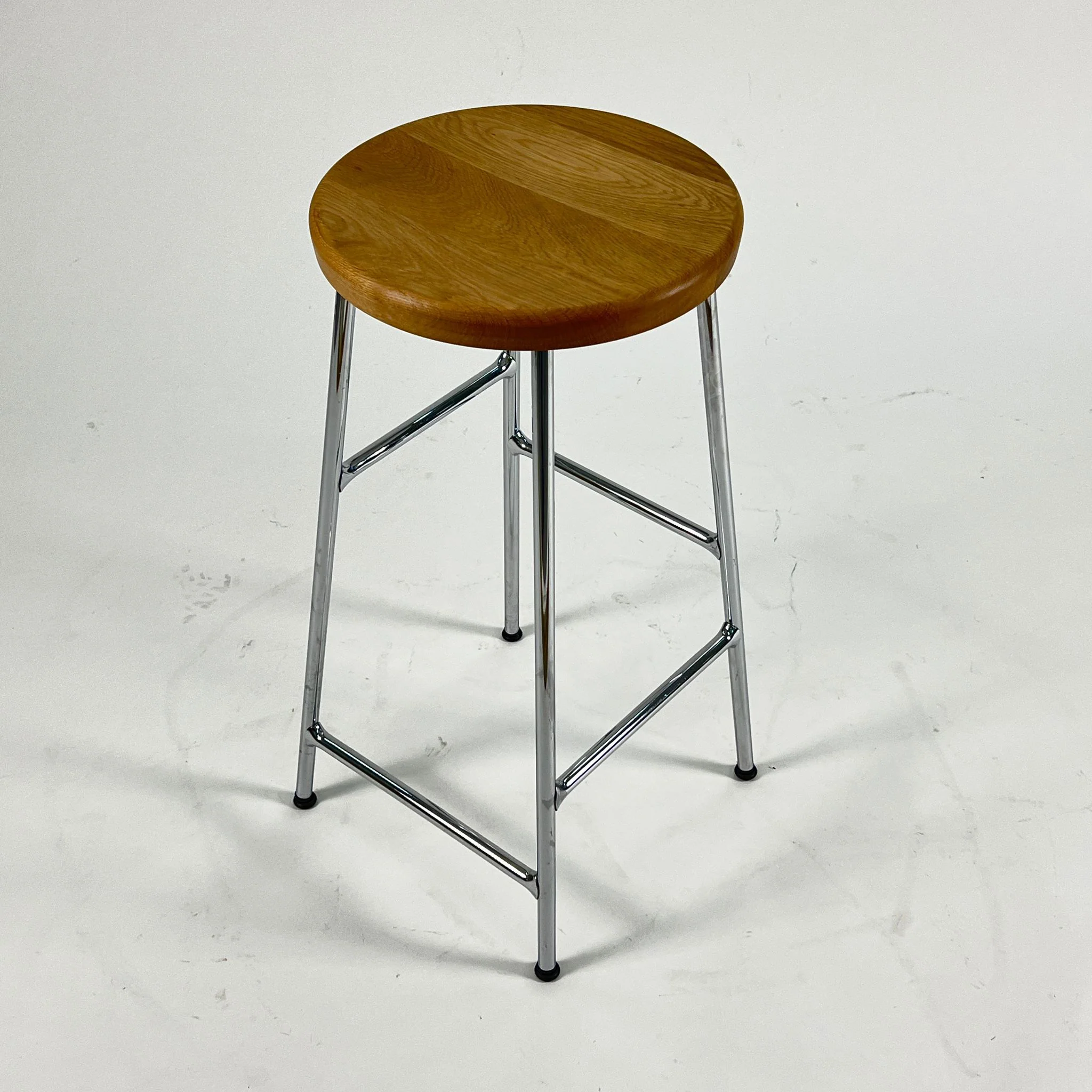 Hay Cornet Counter Stool – Chrome – Oak – (Clearance) - Image 2