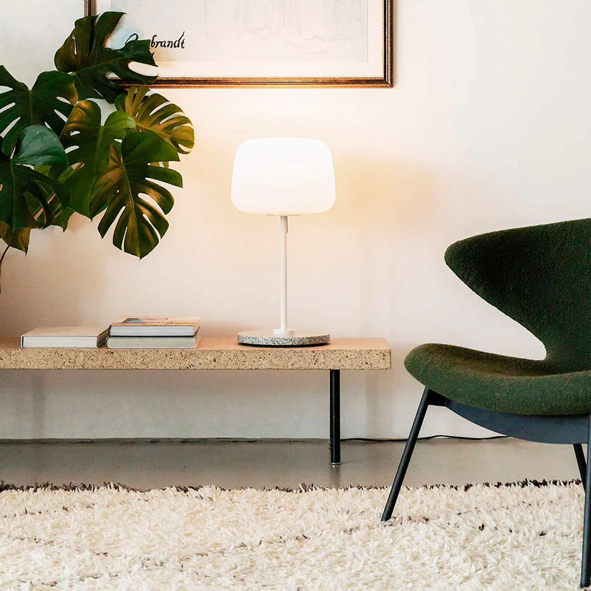 Case Soft Table Lamp - Terence Woodgate – White With Light Grey Granite (Clearance) - Image 4