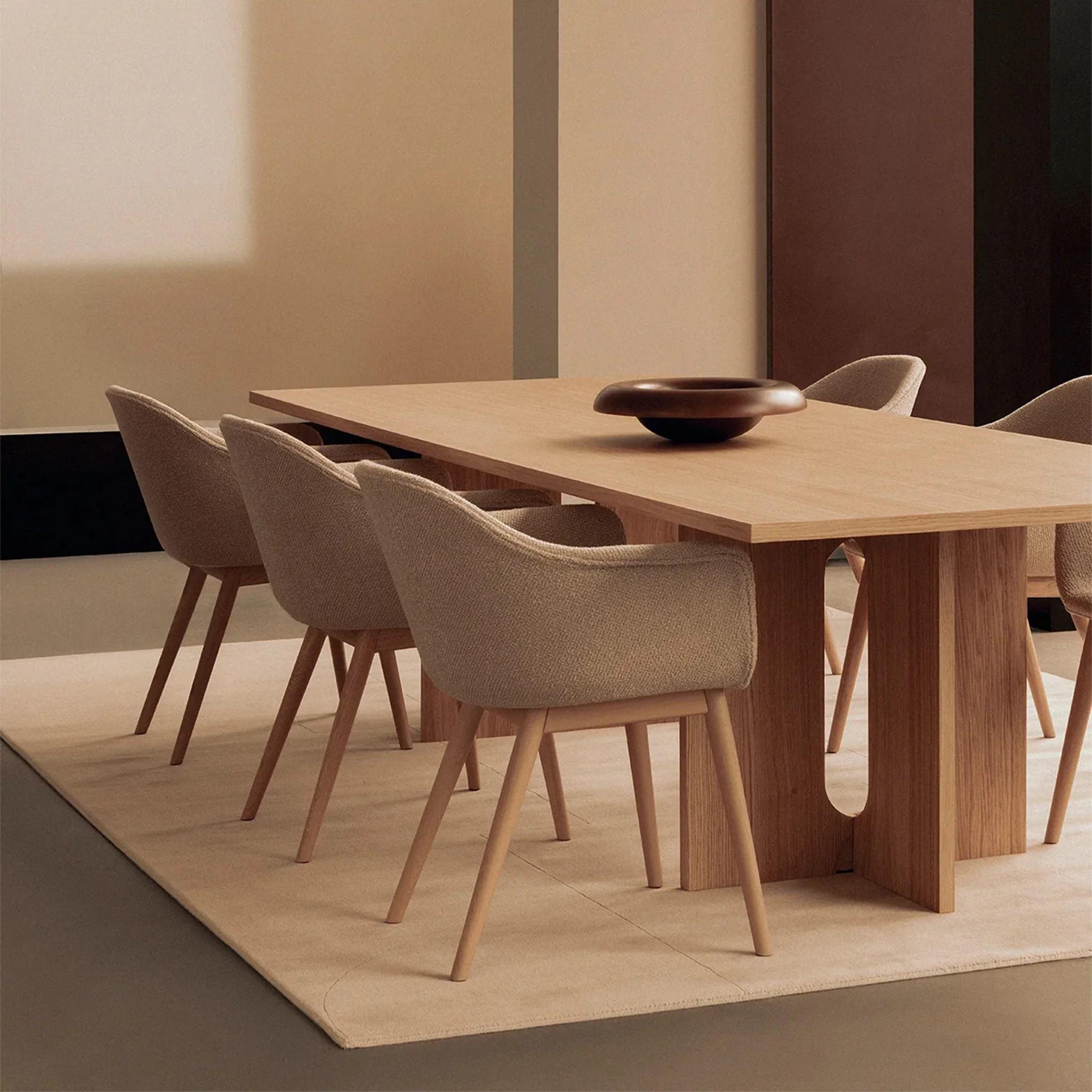 Harbour Armchair Upholstered with Wood Base - Image 3