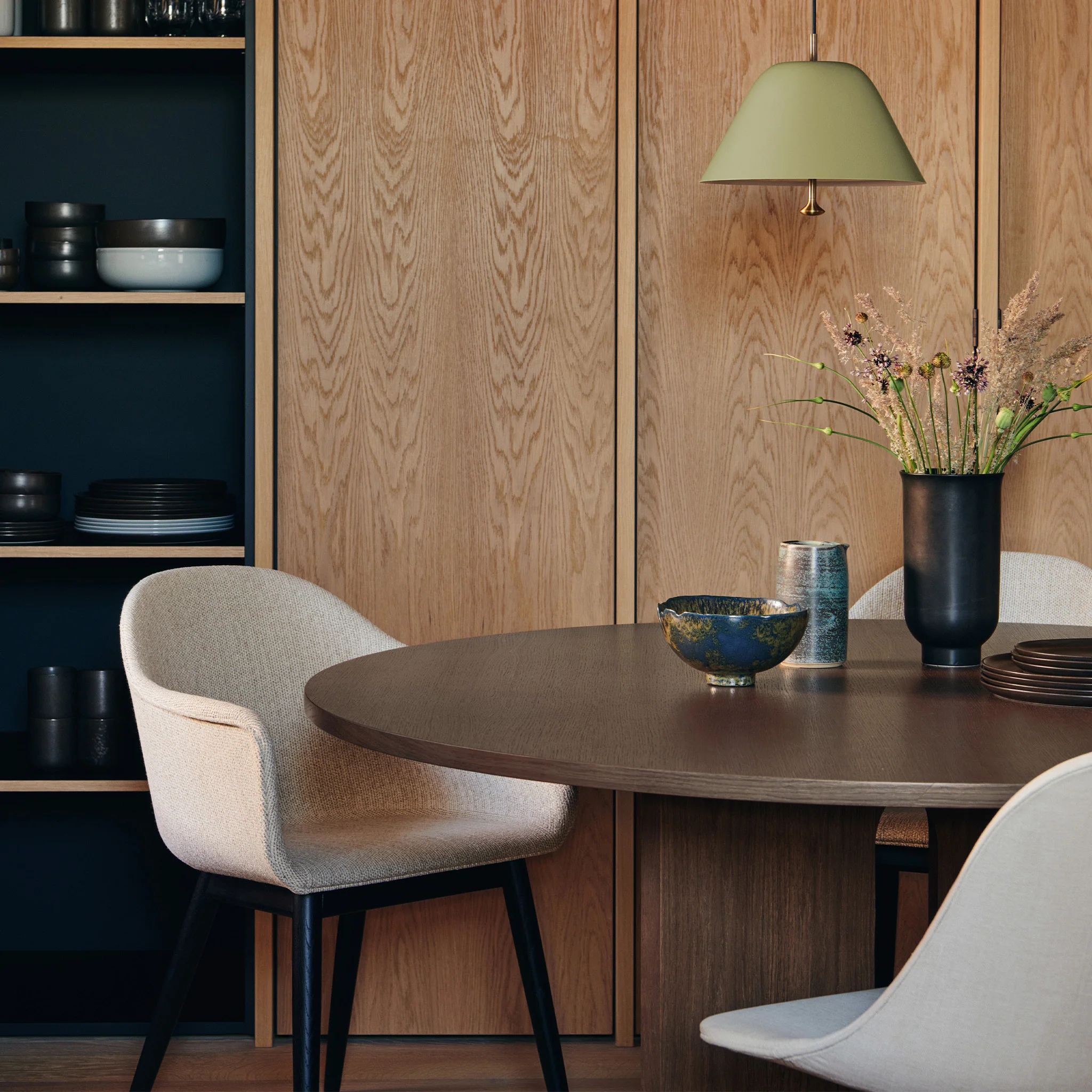 Harbour Armchair Upholstered with Wood Base - Image 4