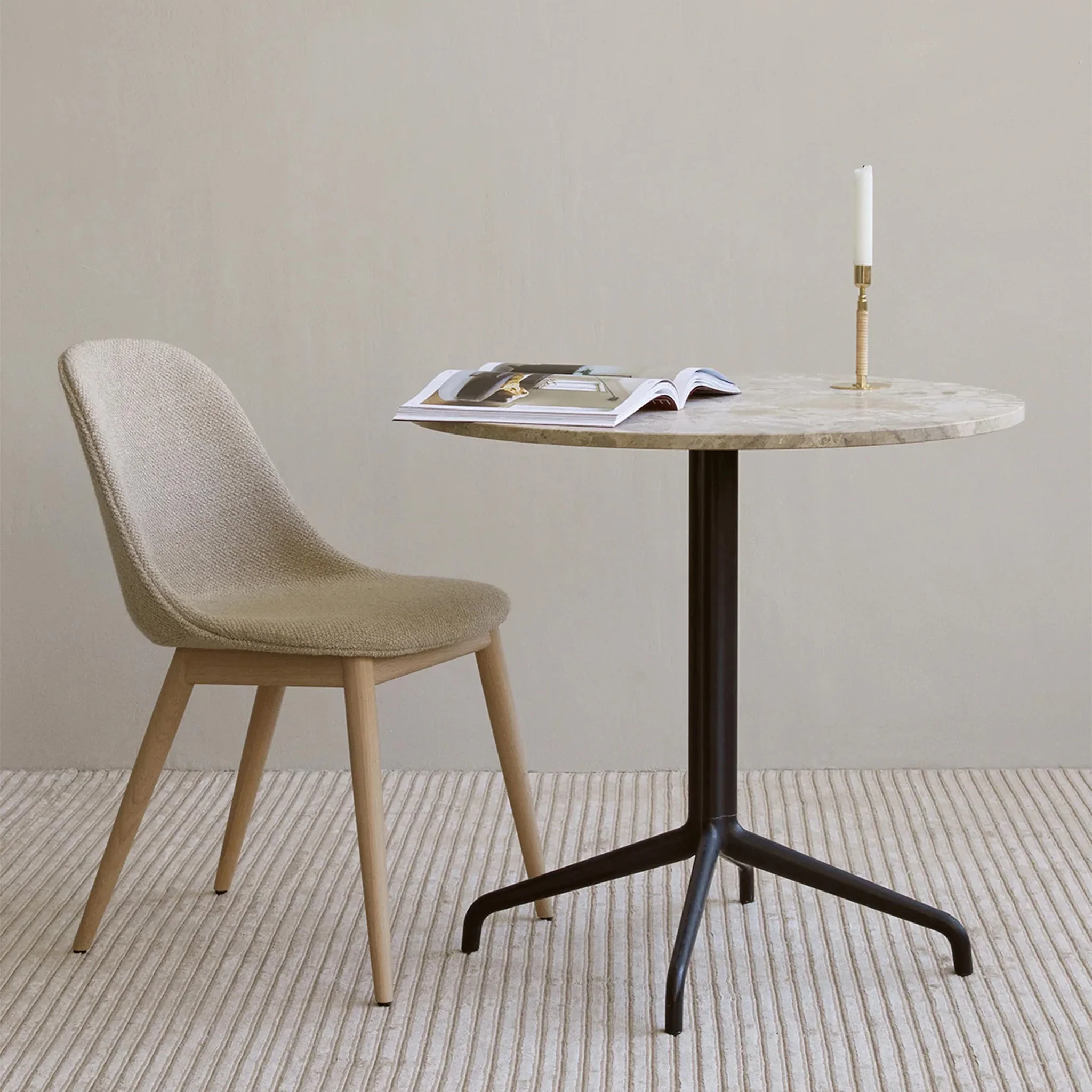 Harbour Side Chair Upholstered with Wood Base - Image 4