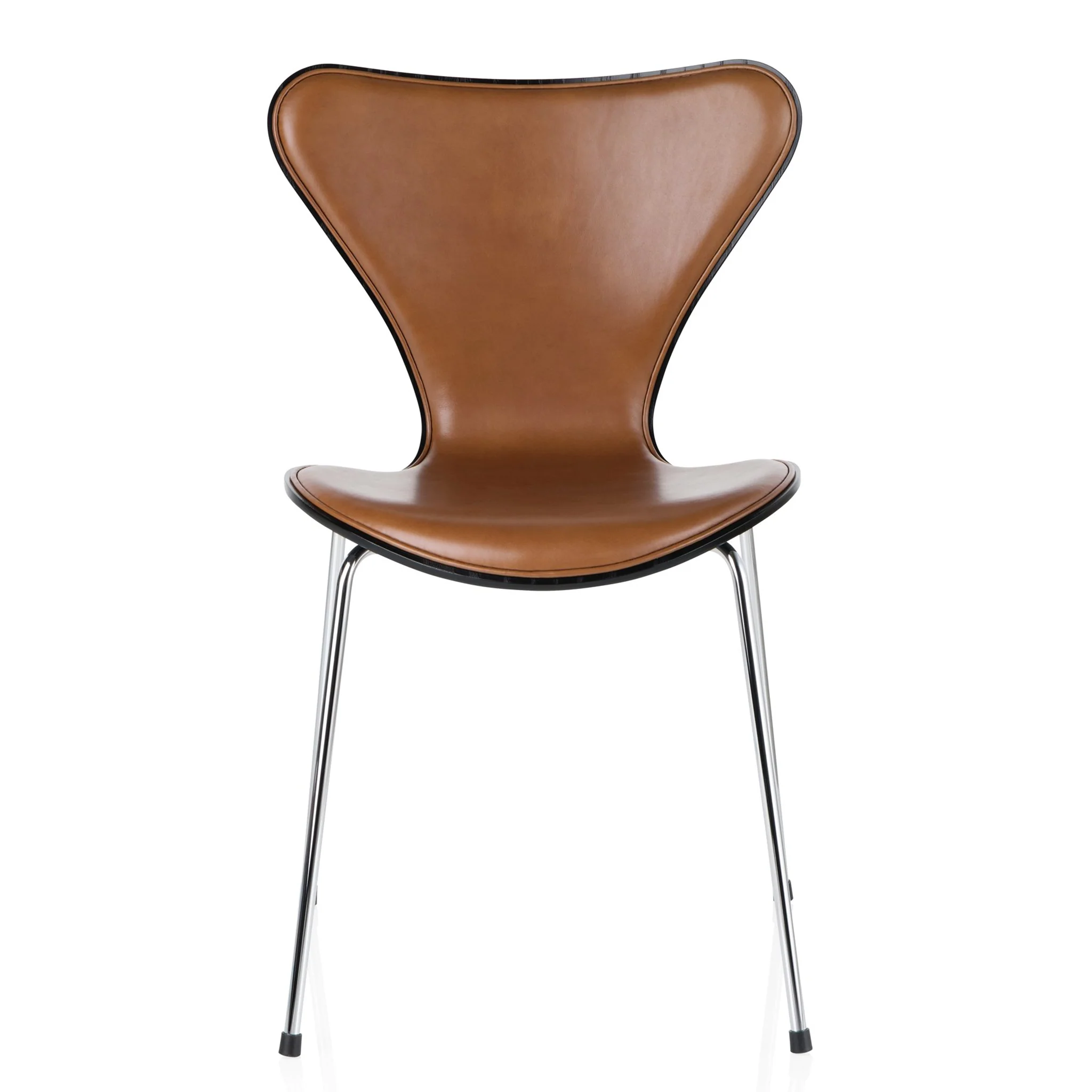 Series 7 Front Upholstered 3107 Chair Leather by Fritz Hansen