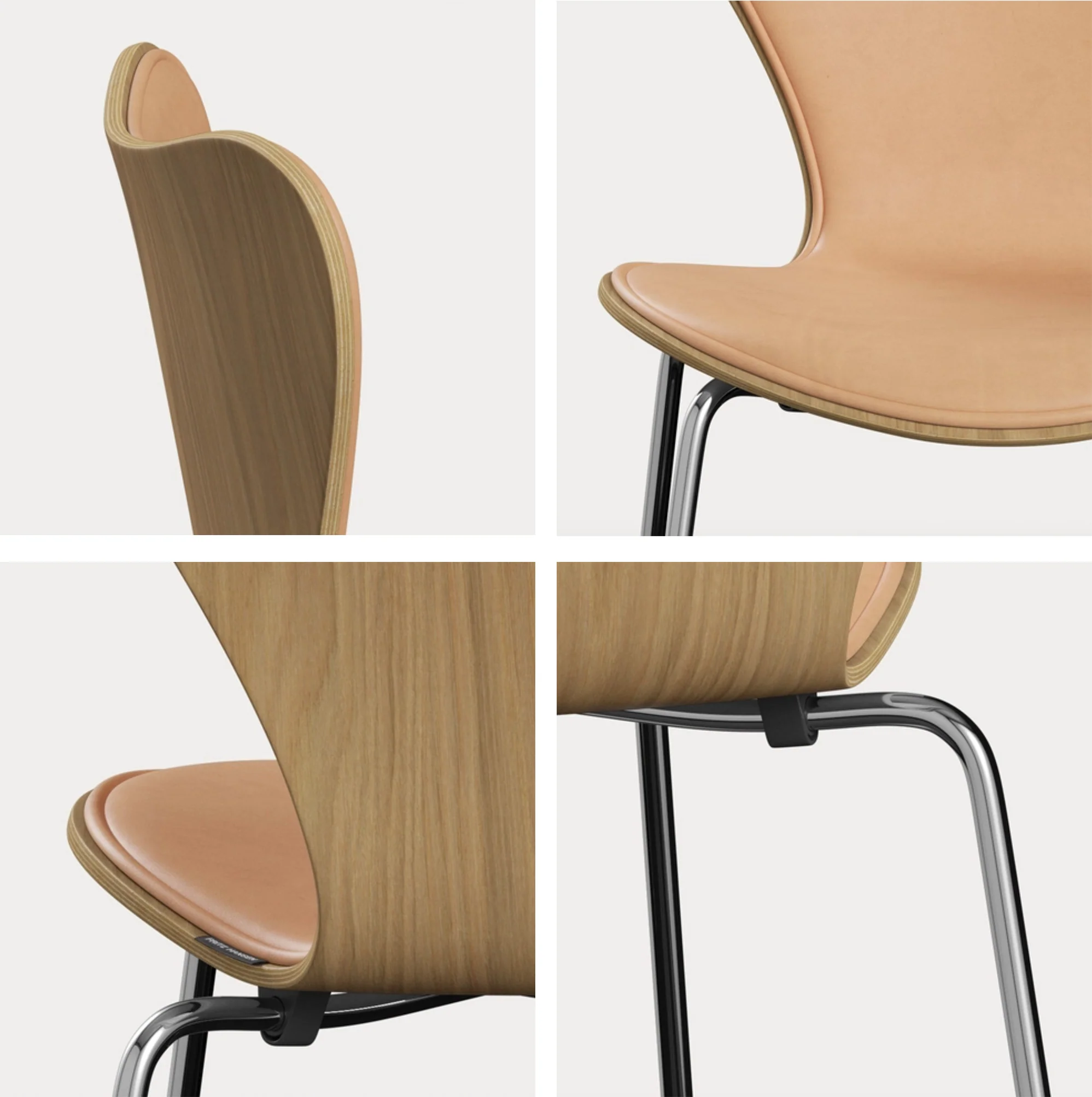 Series 7 Front Upholstered 3107 Chair Leather by Fritz Hansen - Image 2