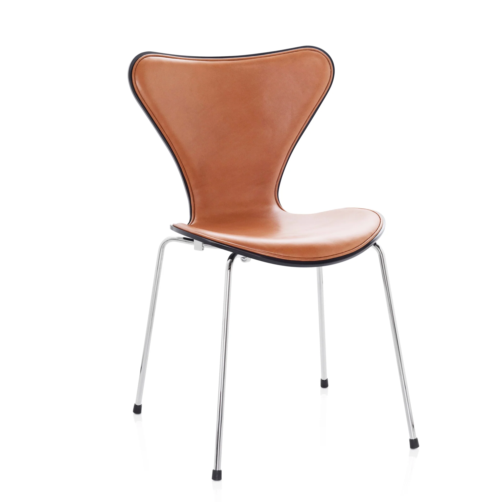 Series 7 Front Upholstered 3107 Chair Leather by Fritz Hansen - Image 3