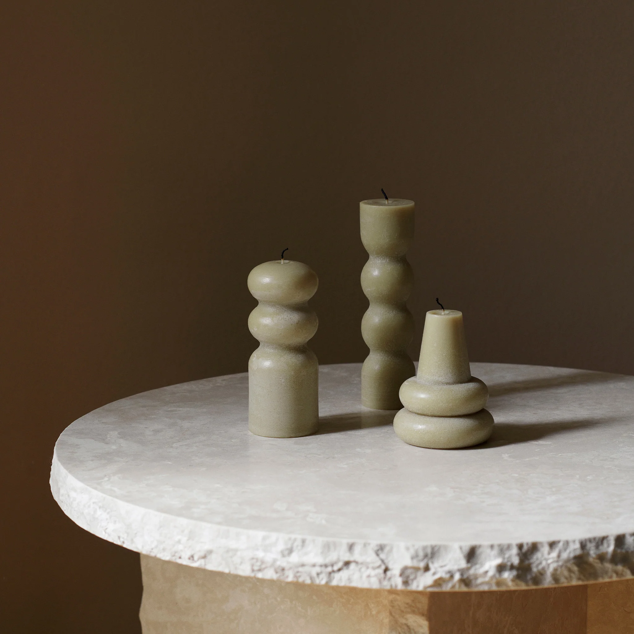 Set of 3 Torno Candles in Sand By Ferm Living - Image 2