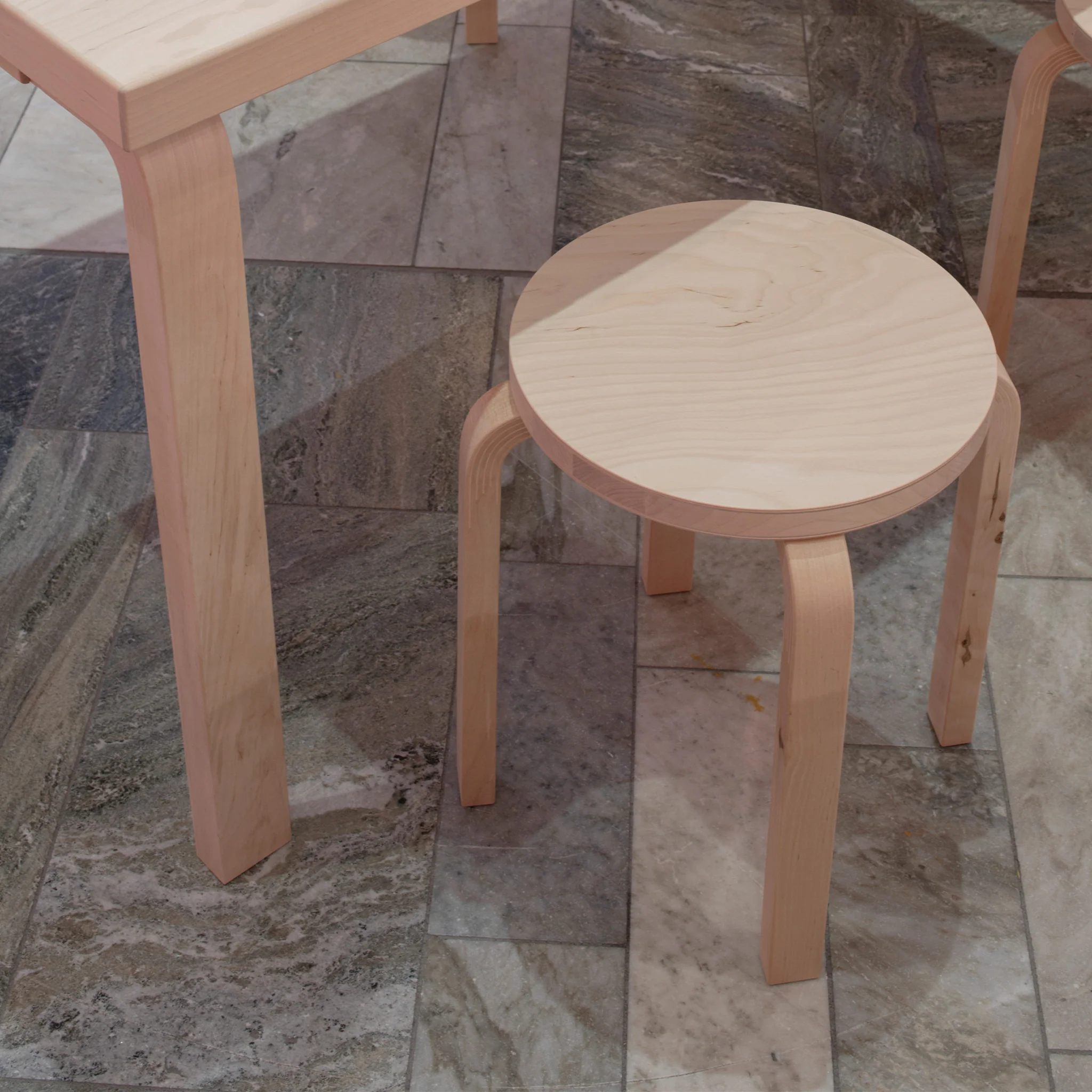Stool E60 Wild Birch by Artek - Image 4