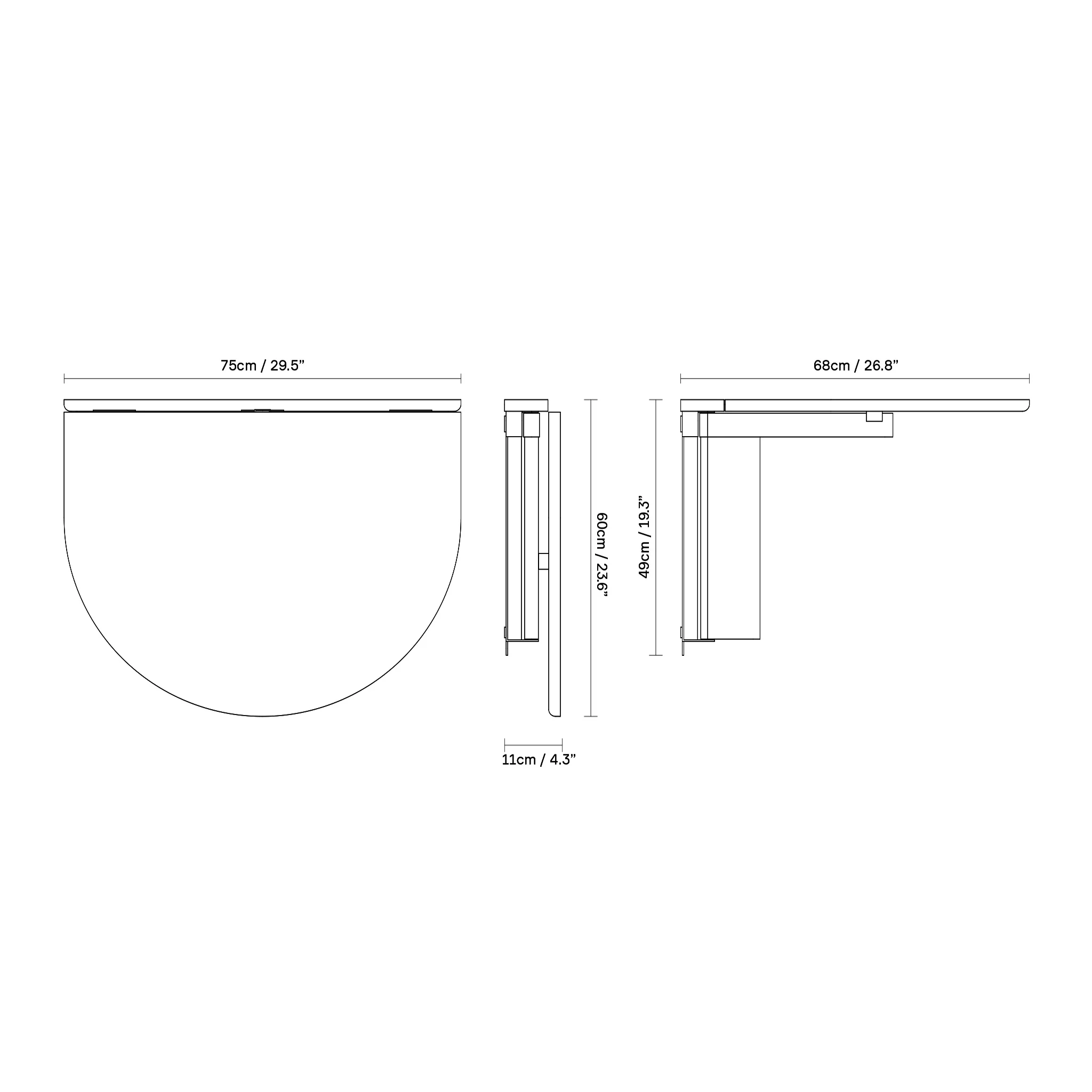 Trefoil Folding Wall Table by Form and Refine - Image 6
