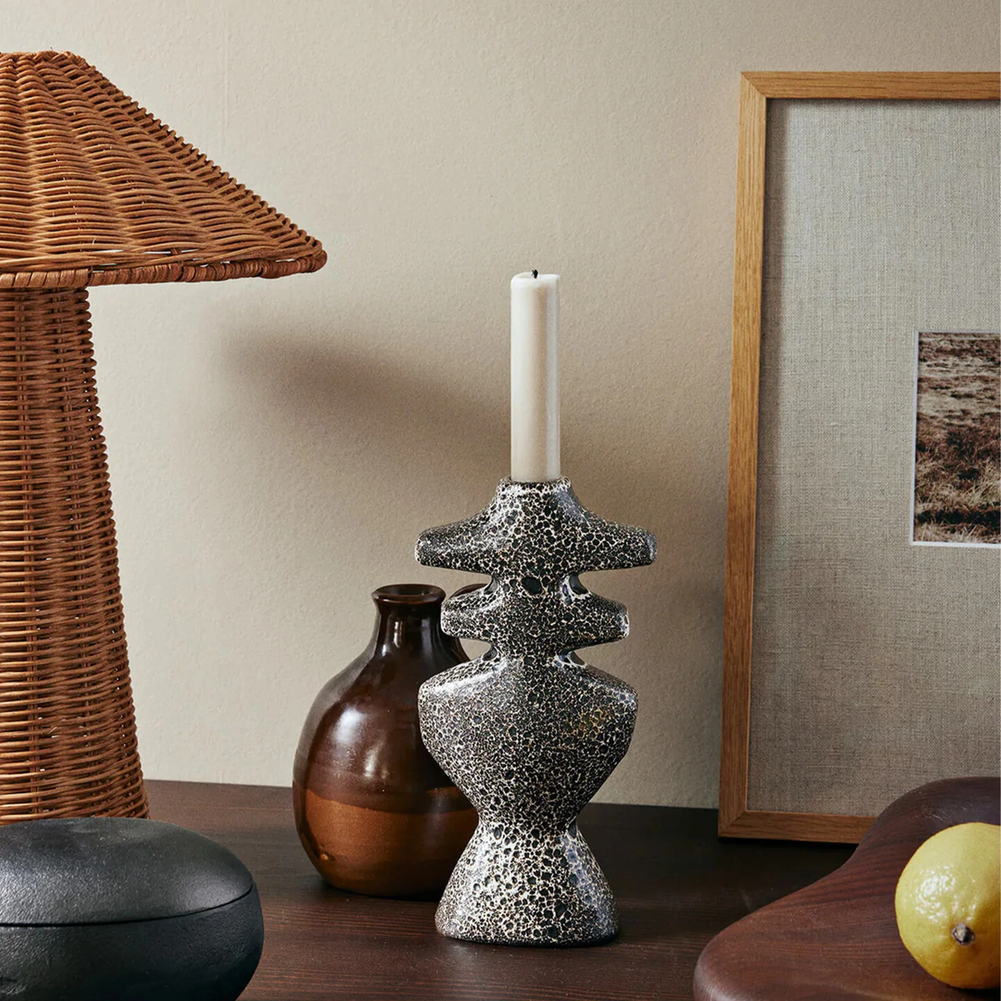 Yara Candle Holder Large / Brown Spot by Ferm Living - Image 2